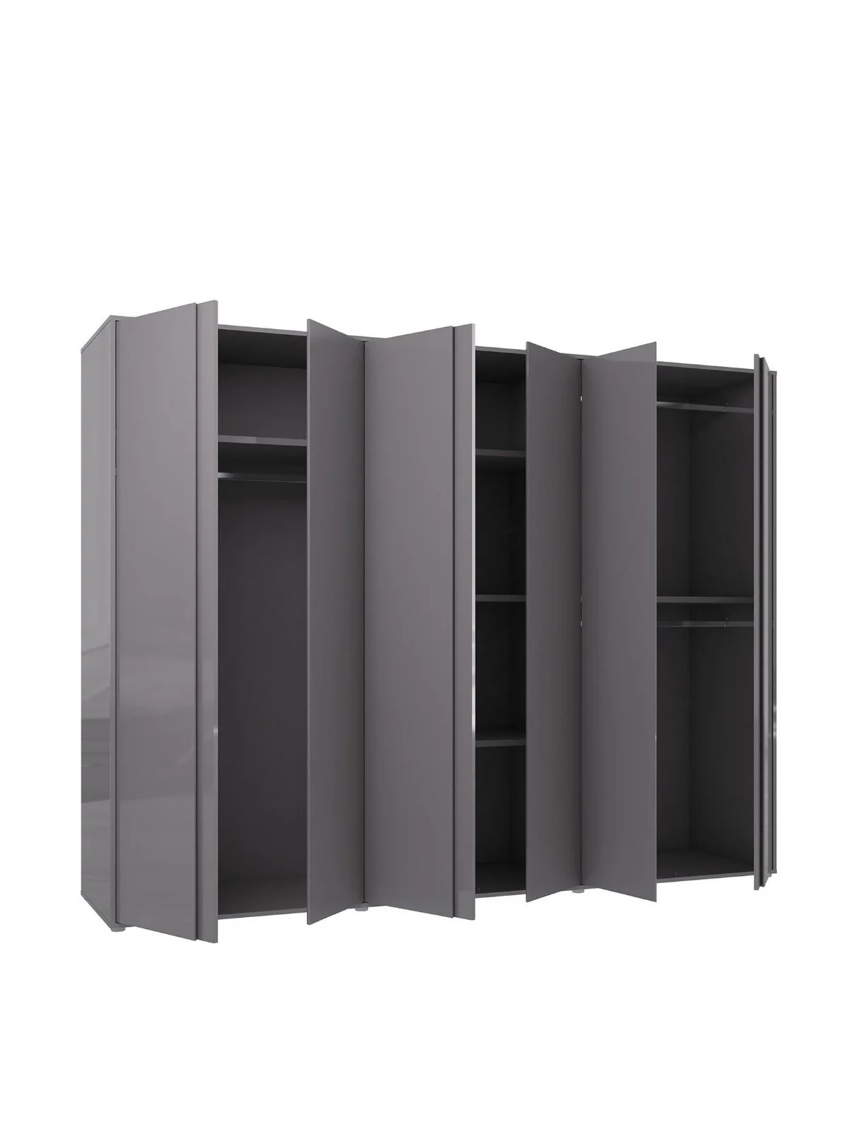 Layton Grey 6 Door Wardrobe | Family Bedroom Storage | Free Delivery UK - Image 5