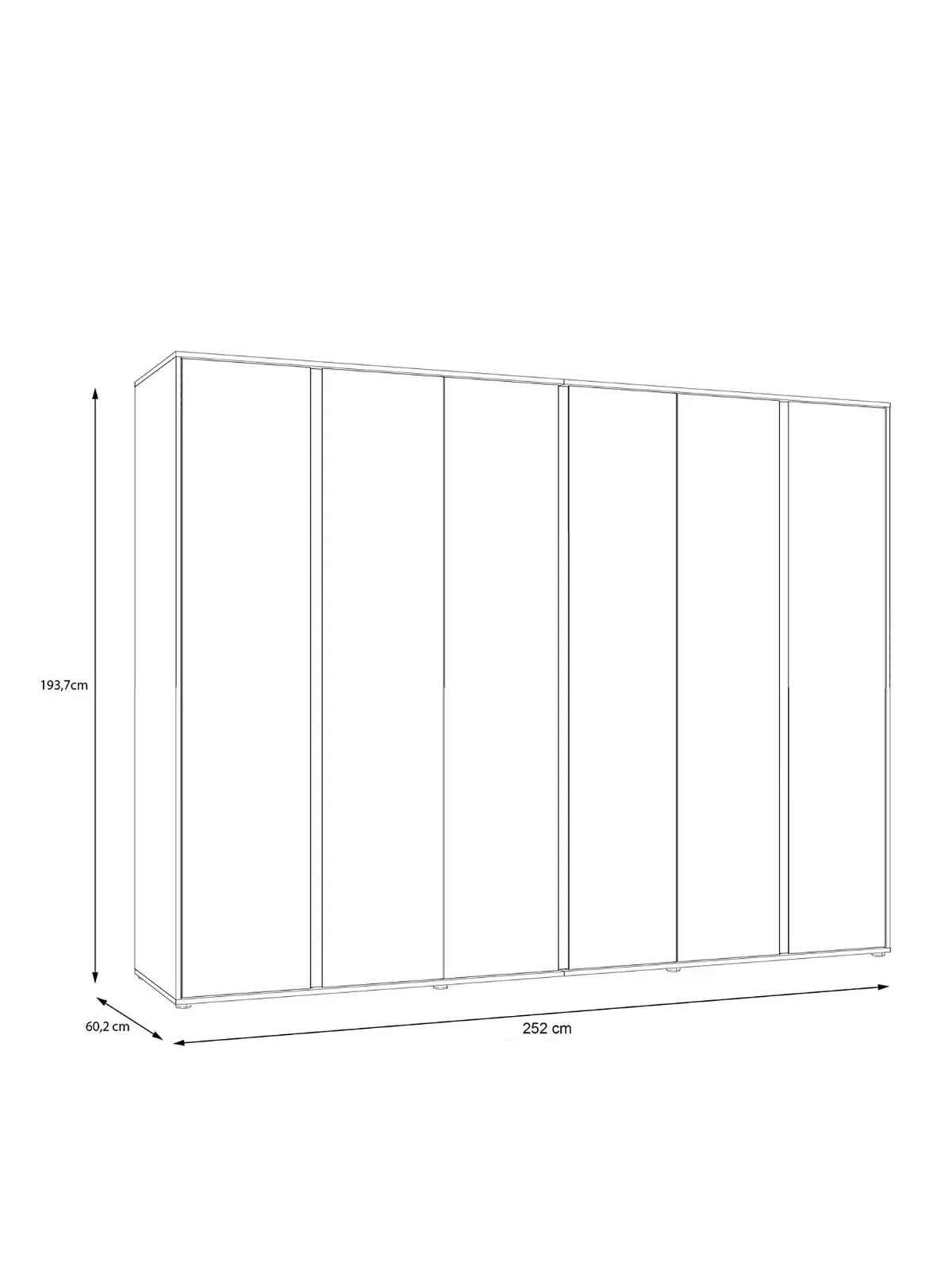 Layton Grey 6 Door Wardrobe | Family Bedroom Storage | Free Delivery UK - Image 6