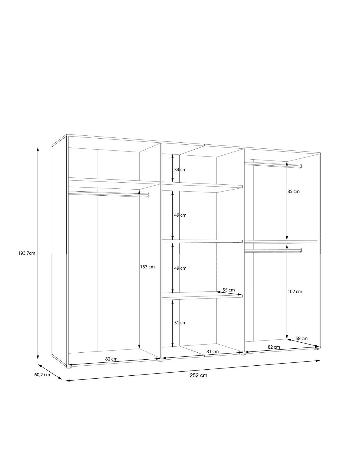 Layton Grey 6 Door Wardrobe | Family Bedroom Storage | Free Delivery UK - Image 7