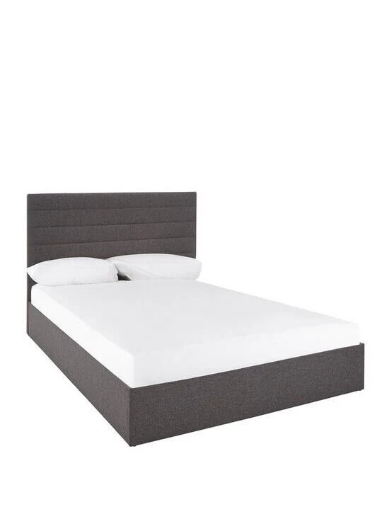Lennox Fabric Double Bed Frame Grey Durable and Comfortable Bed Frame Design - Image 2