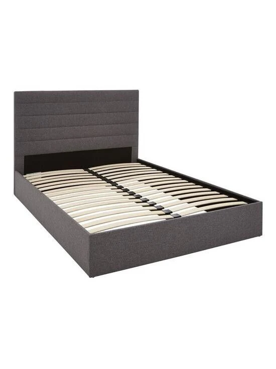 Lennox Fabric Double Bed Frame Grey Durable and Comfortable Bed Frame Design - Image 3