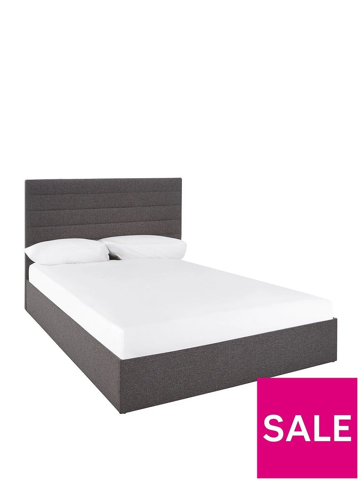 Lennox Fabric King Size Bed Frame Grey Durable and Stylish Bedroom Furniture - Image 2