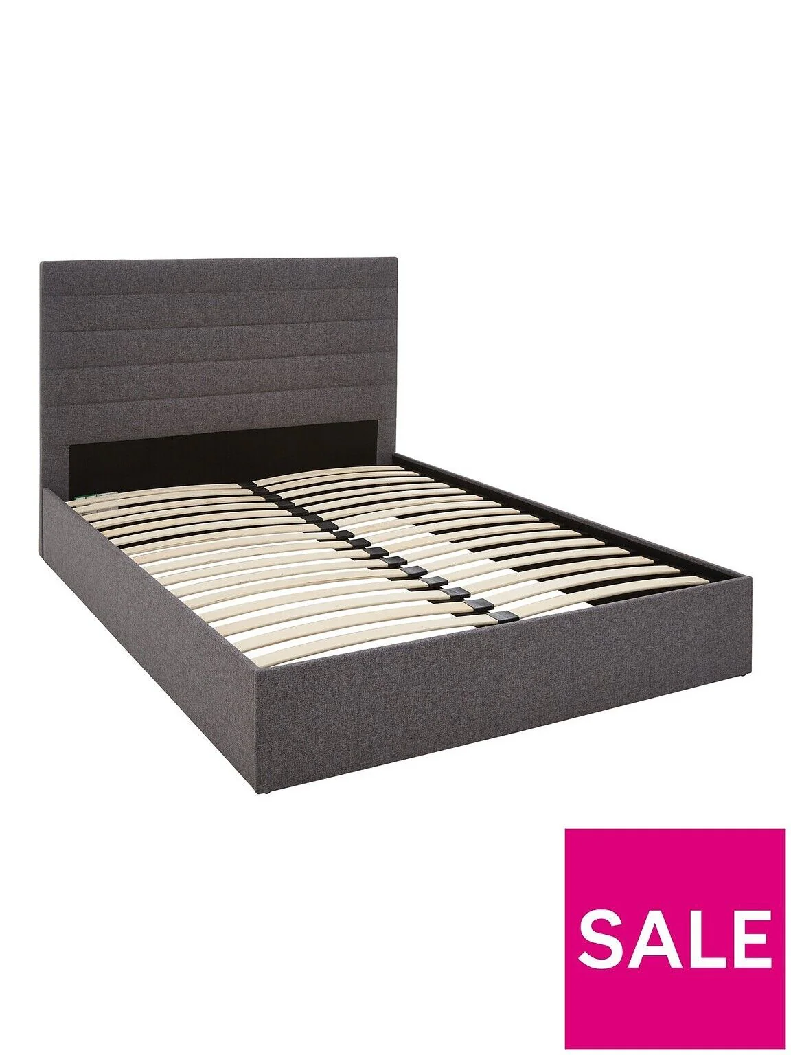 Lennox Fabric King Size Bed Frame Grey Durable and Stylish Bedroom Furniture - Image 3