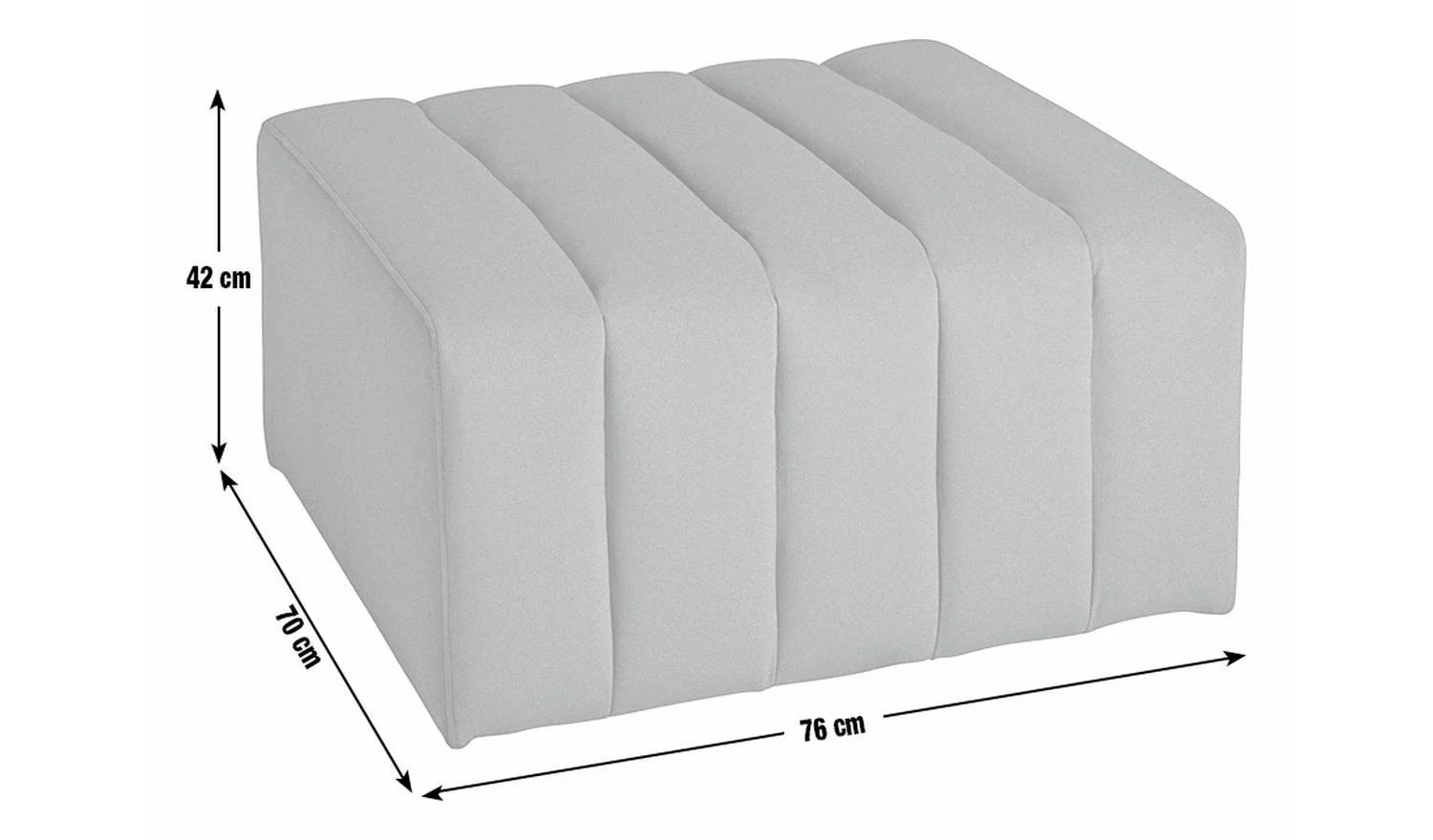Letti Velvet Footstool Latte Compact Size Space Saving Design - Image 2