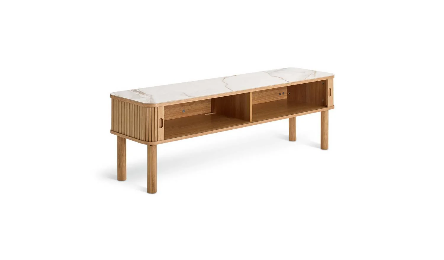 Lex 2 Door Oak TV Unit Natural Media Stand Storage Living Room - Image 6