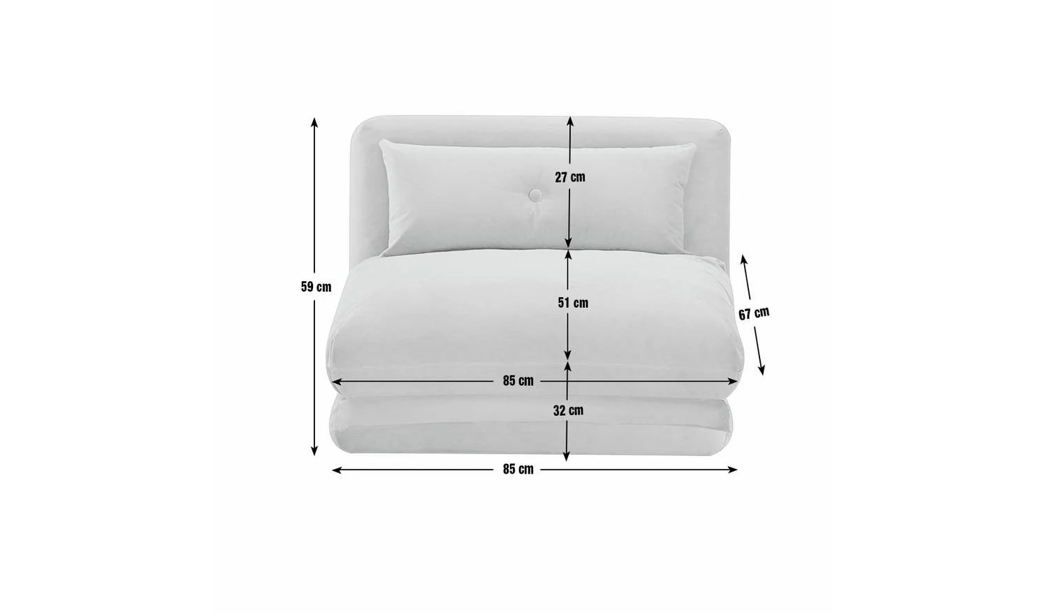 Lexi Single Velvet Chairbed Navy Space Saving Foldable Design Comfort - Image 7