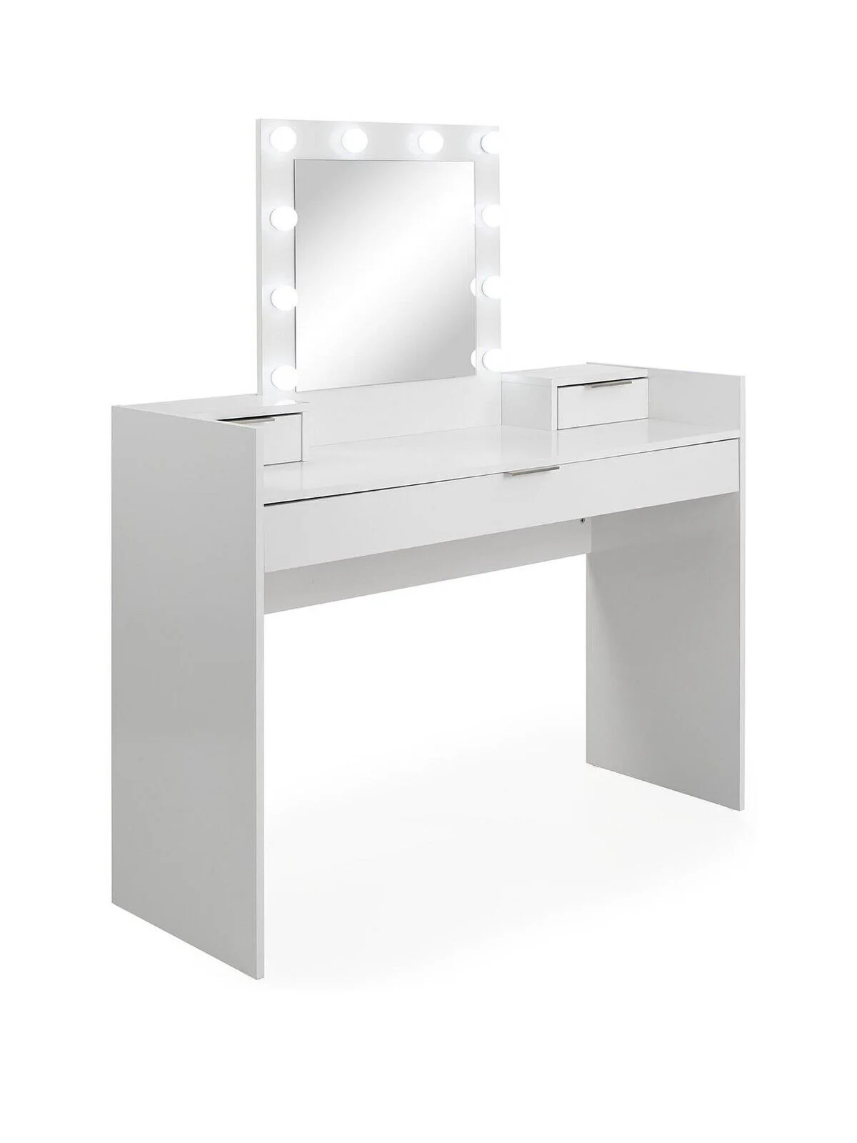 Libby Gloss Dressing Table with Lit Mirror White Stylish and Functional - Image 3