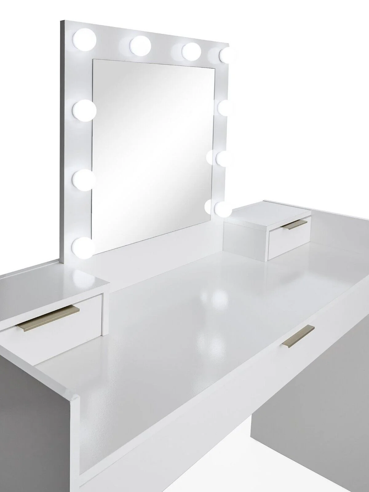 Libby Gloss Dressing Table with Lit Mirror White Stylish and Functional - Image 5