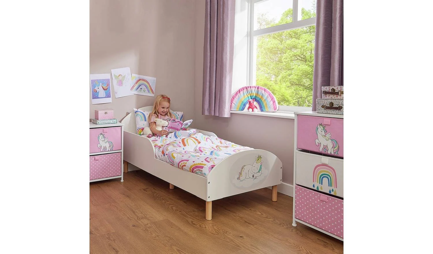 Liberty House Unicorn Toddler Bed White Kids Childrens Bedroom Furniture - Image 6