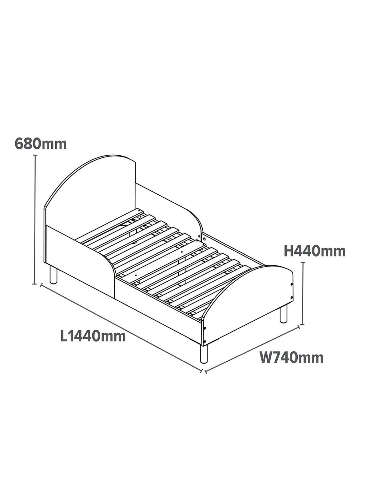 Liberty House White Toddler Bed | Low to Ground | Safety Rails | From 18 months - Image 6