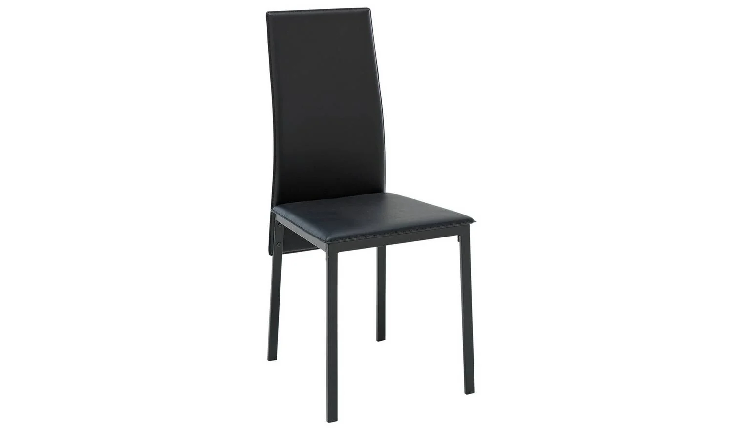 Lido Glass Black Dining Table & 4 Black Chairs Contemporary Design Compact - Image 4
