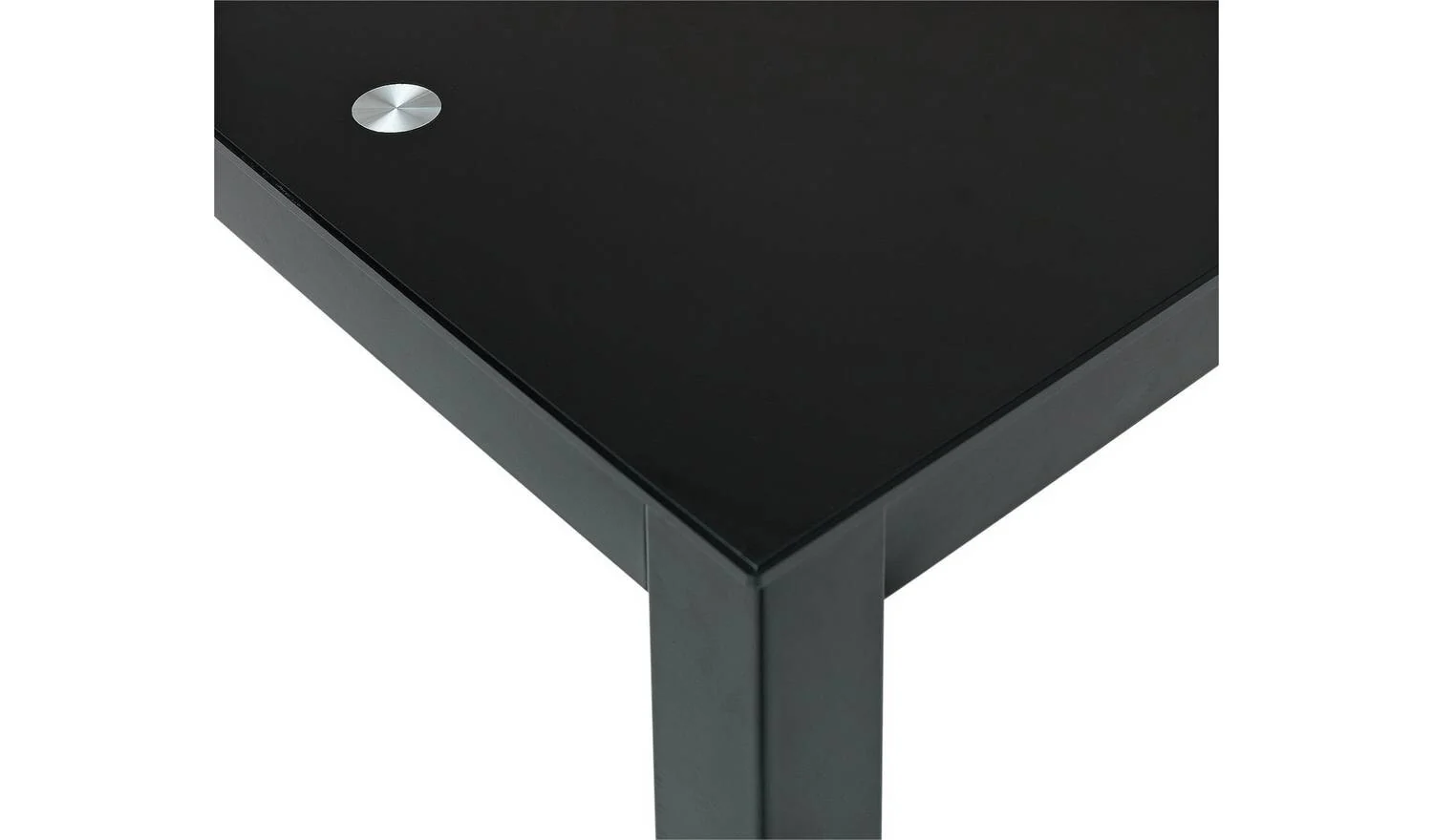 Lido Glass Black Dining Table & 4 Black Chairs Contemporary Design Compact - Image 7