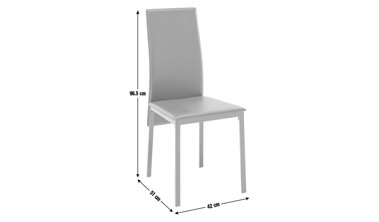 Lido Pair of Faux Leather Dining Chair Black Modern Kitchen Furniture - Image 2