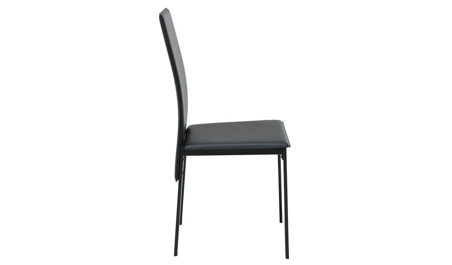 Lido Pair of Faux Leather Dining Chair Black Modern Kitchen Furniture - Image 4
