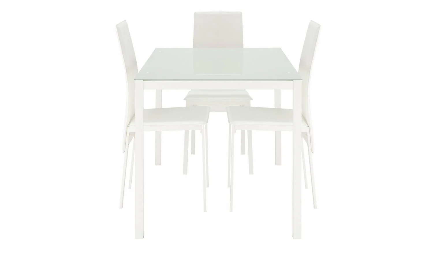 Lido White Dining Table & 4 White Chairs Contemporary Design Dining - Image 4