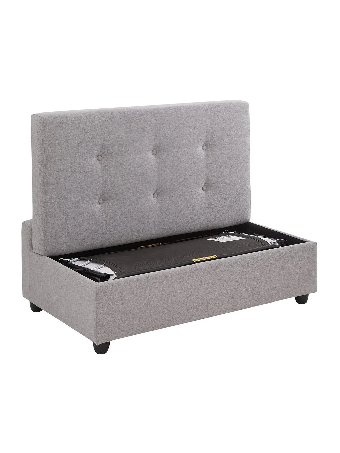 Linden Ottoman Bed Light Grey For Guest Room Spare Bed Storage - Image 4