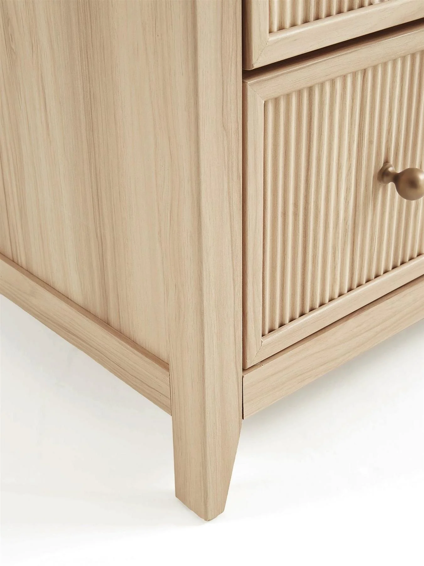 Lindley 2 Door 1 Drawer Wardrobe Oak Modern Freestanding Cabinet - Image 5