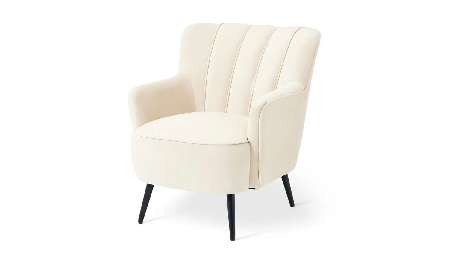 Liora Velvet Armchair Natural Modern Living Room Accent Furniture - Image 2