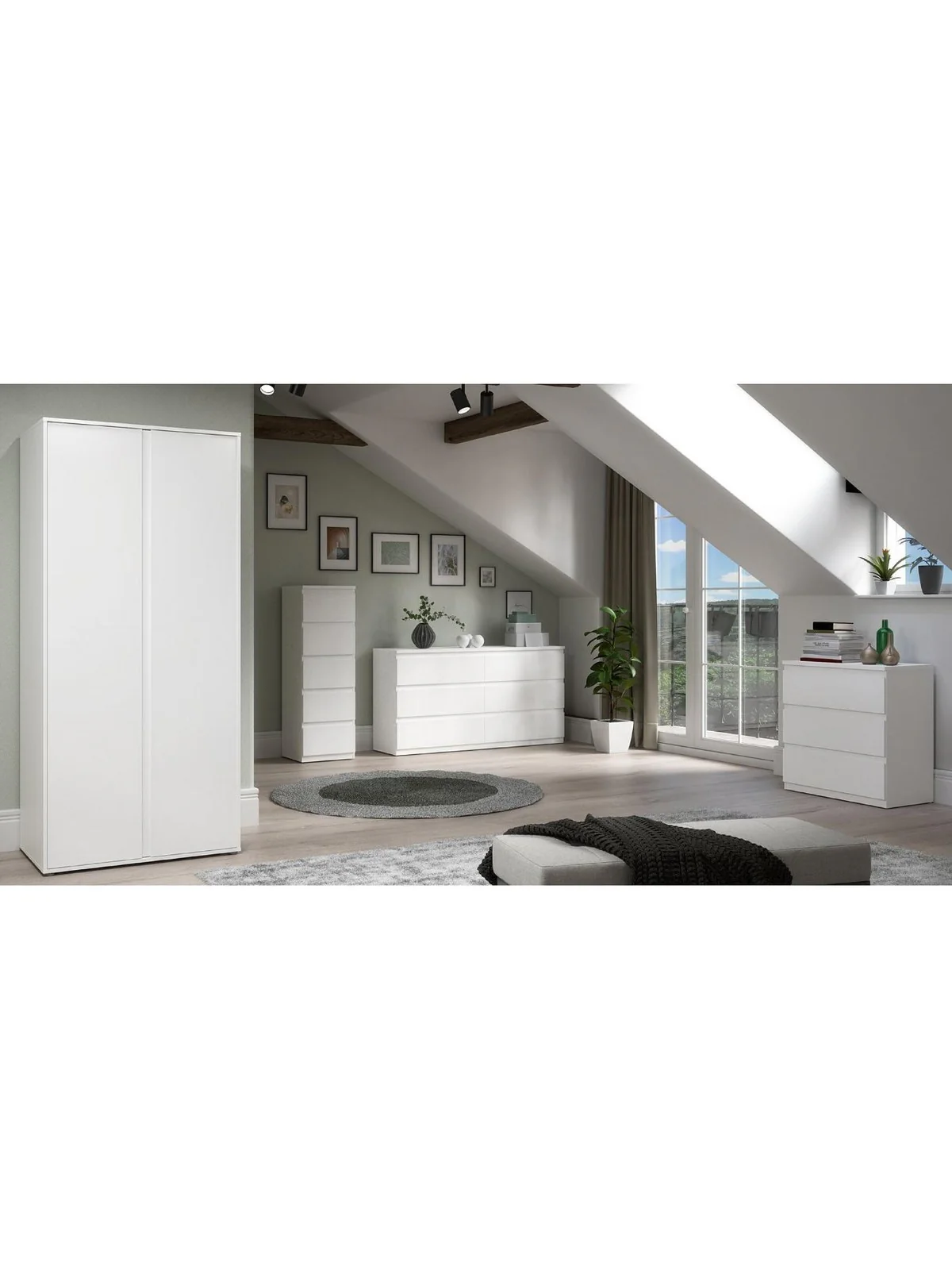 Lisson 2 Drawer Bedside White Spacious and Stylish Bedroom Storage Solution - Image 5