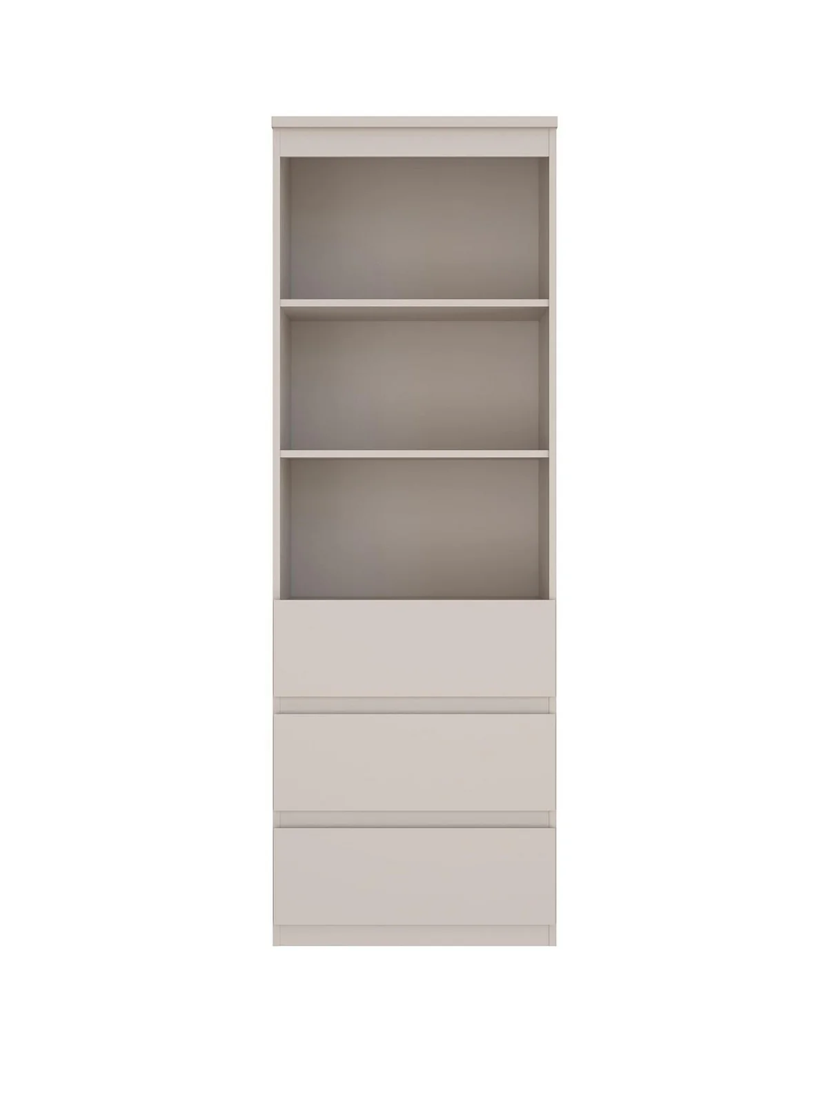 Lisson 3 Drawer Shelf Unit Oatmeal | Bookcase with Storage | 176cm Tall - Image 2