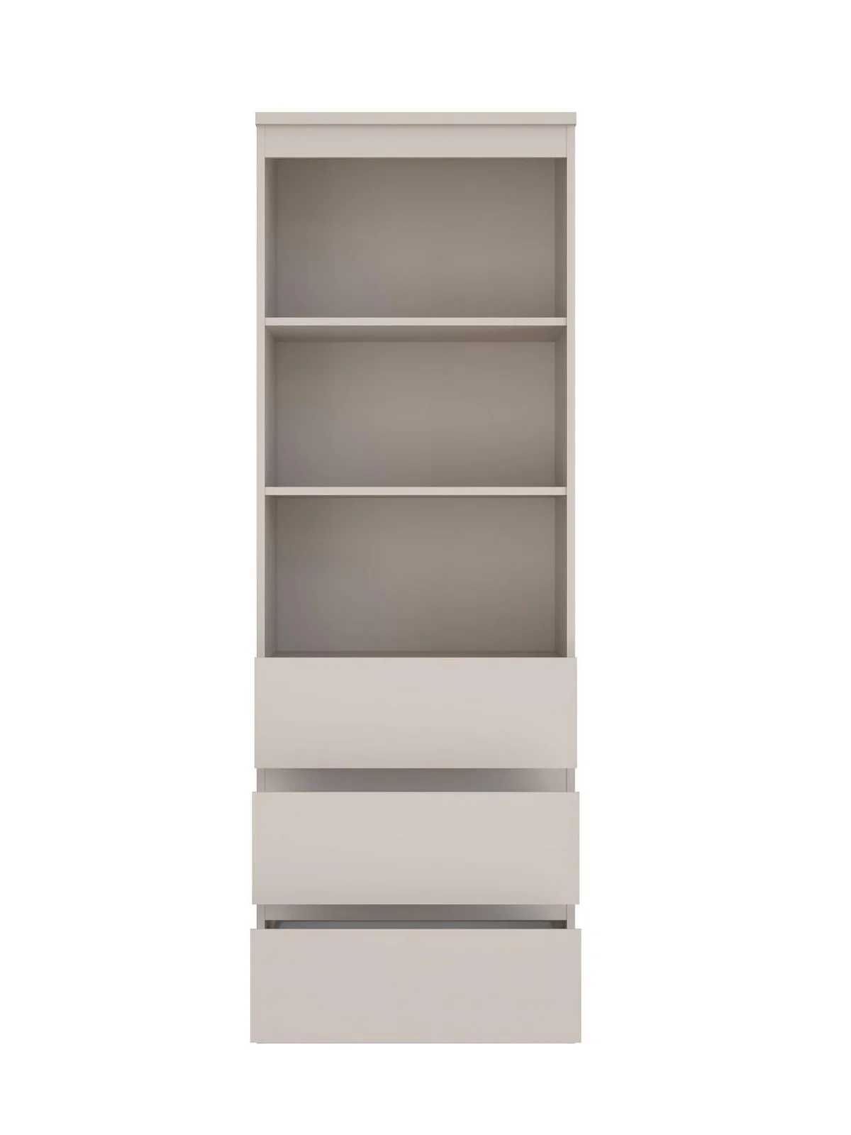 Lisson 3 Drawer Shelf Unit Oatmeal | Bookcase with Storage | 176cm Tall - Image 4