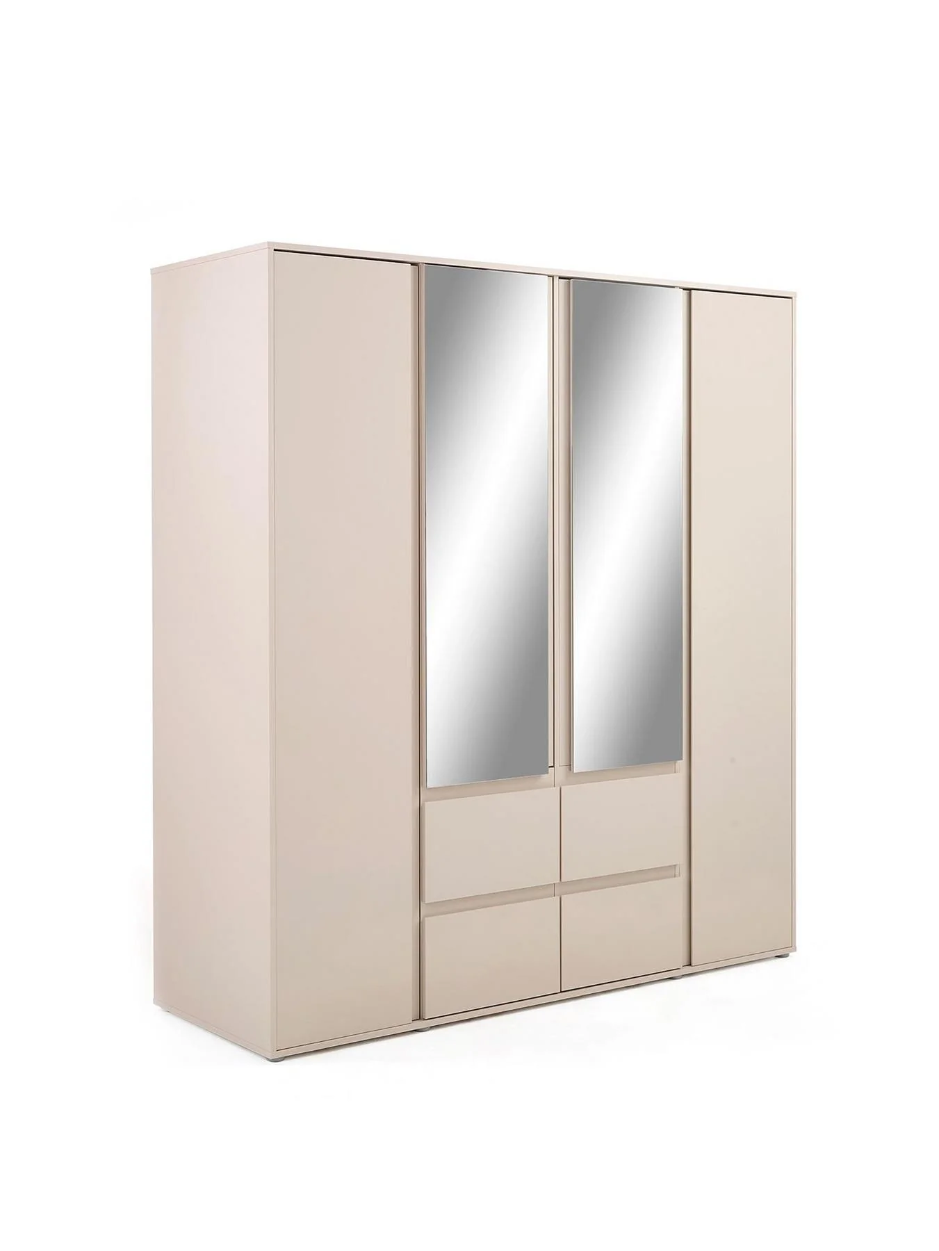 Lisson 4 Door Combi Wardrobe Oatmeal Easy Assembly Durable - Image 3