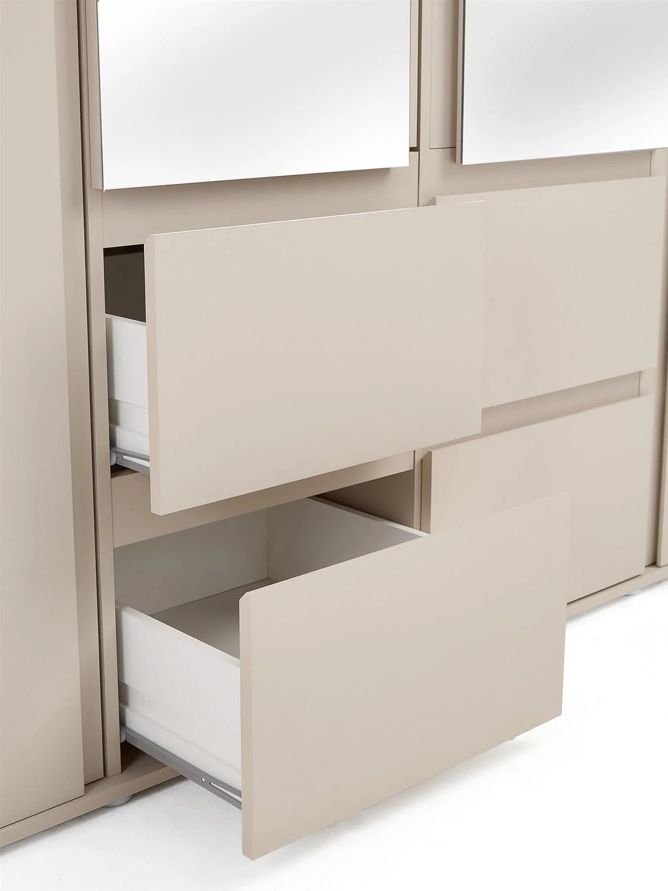 Lisson 4 Door Combi Wardrobe Oatmeal Easy Assembly Durable - Image 5