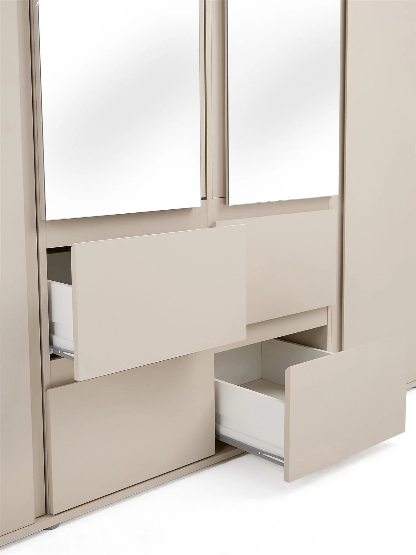 Lisson 4 Door Combi Wardrobe Oatmeal Easy Assembly Durable - Image 7