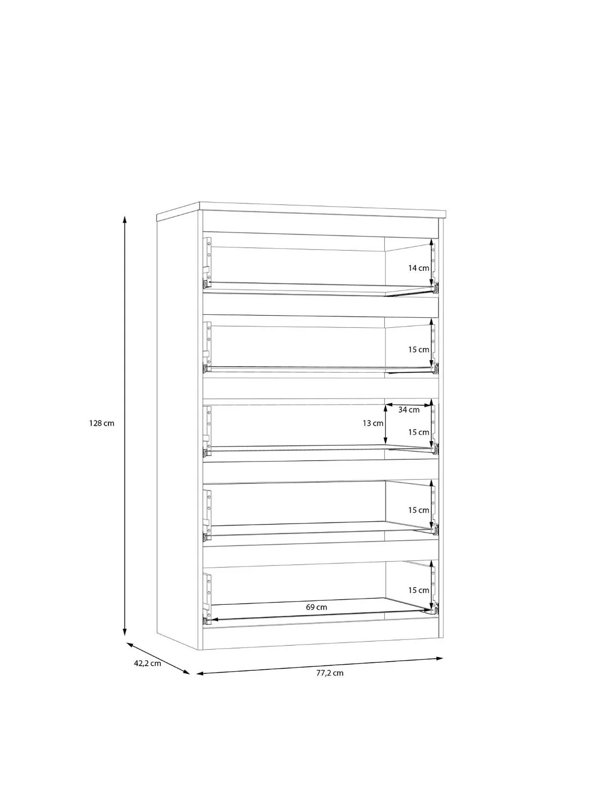 Lisson 5 Drawer Chest Oatmeal Spacious and Stylish Bedroom Storage - Image 7