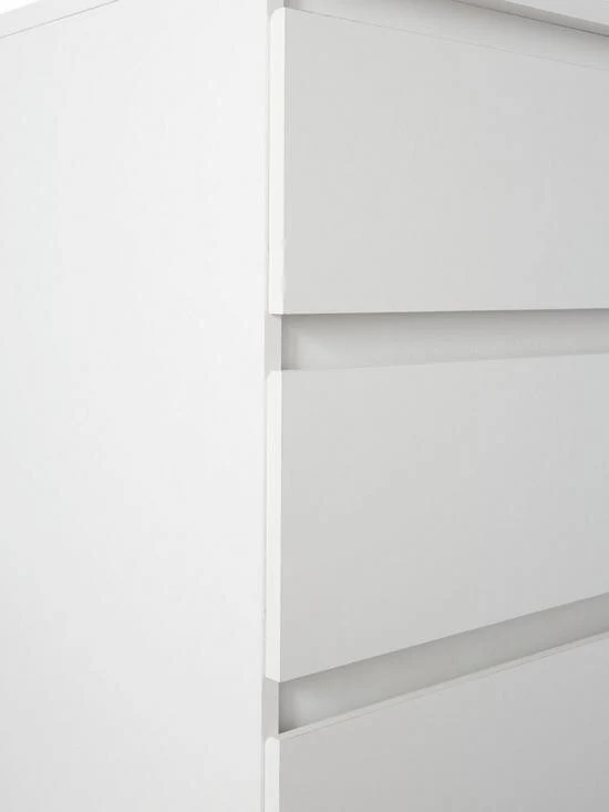Lisson 5 Drawer Chest White (Height 128.1, Width 77.2, Depth 42.2 cm) Durable - Image 5