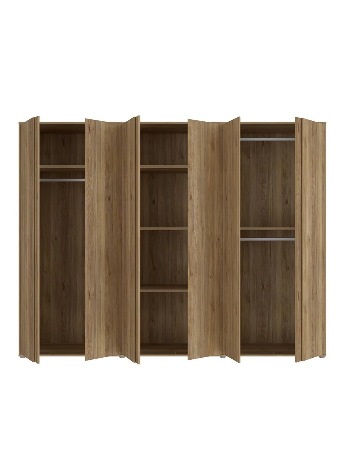 Lisson 6 Door Wardrobe New Oak | Handle-Free Design | 252cm Wide - Image 4