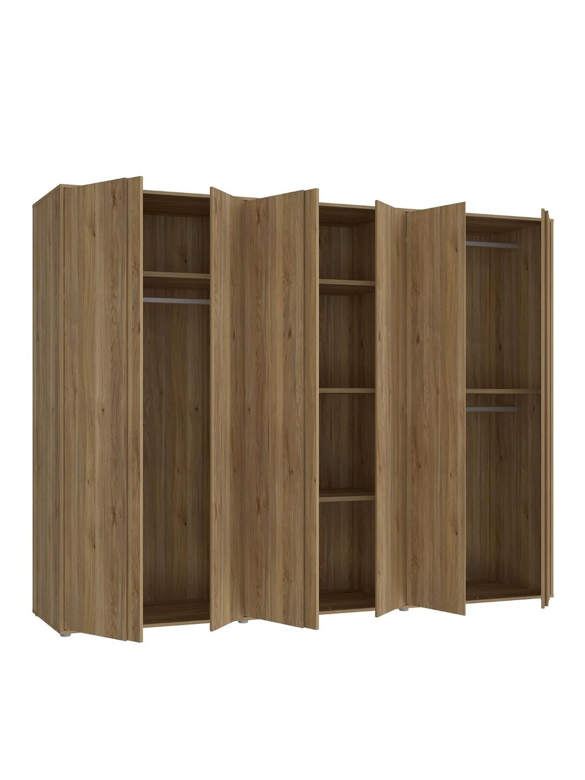 Lisson 6 Door Wardrobe New Oak | Handle-Free Design | 252cm Wide - Image 5