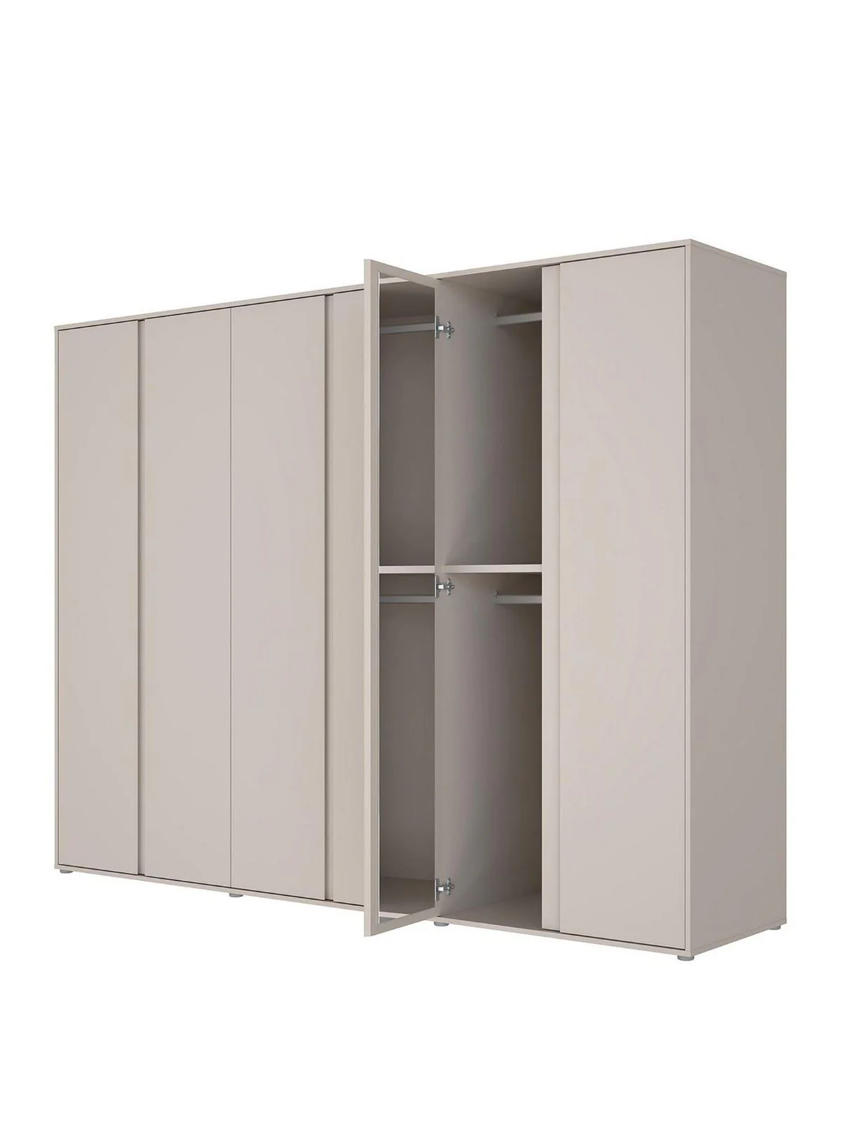 Lisson 6 Door Wardrobe Oatmeal | Modern Minimalist Design | Handle-Free | Large - Image 2