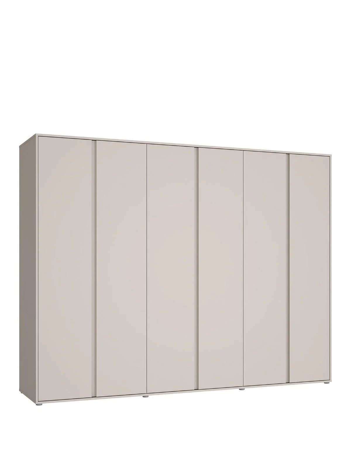 Lisson 6 Door Wardrobe Oatmeal | Modern Minimalist Design | Handle-Free | Large - Image 3
