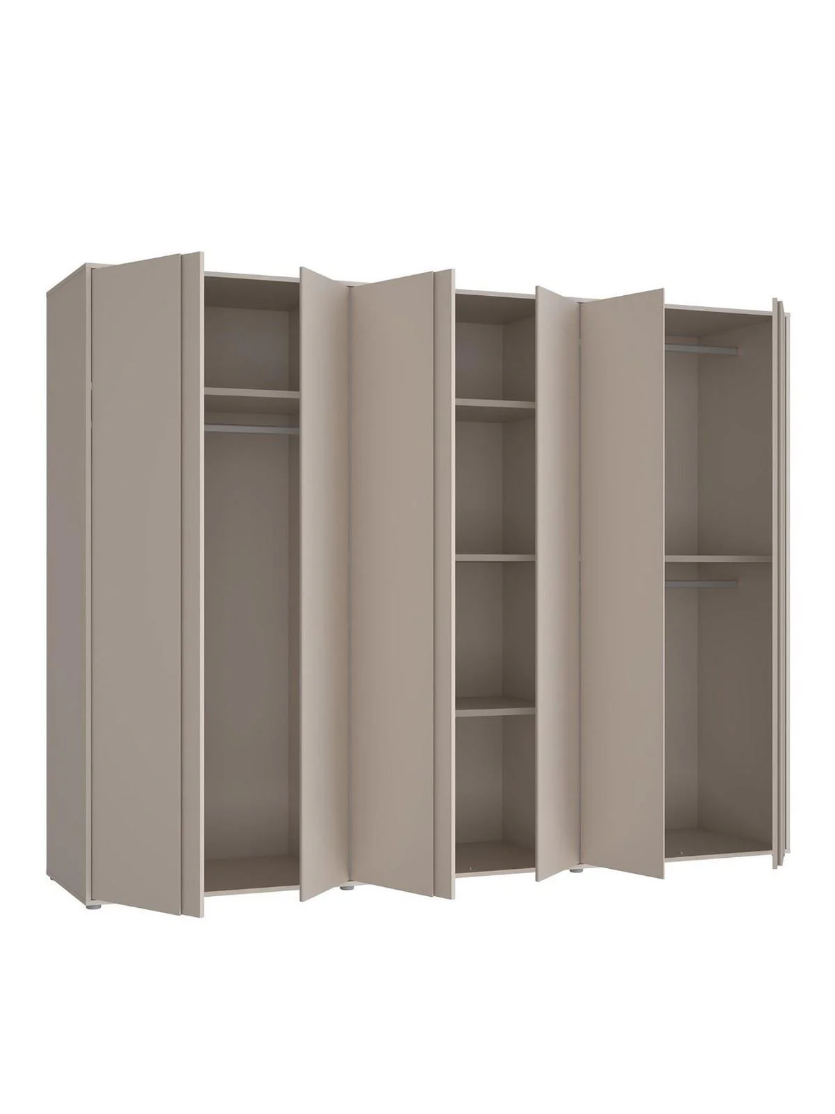 Lisson 6 Door Wardrobe Oatmeal | Modern Minimalist Design | Handle-Free | Large - Image 5