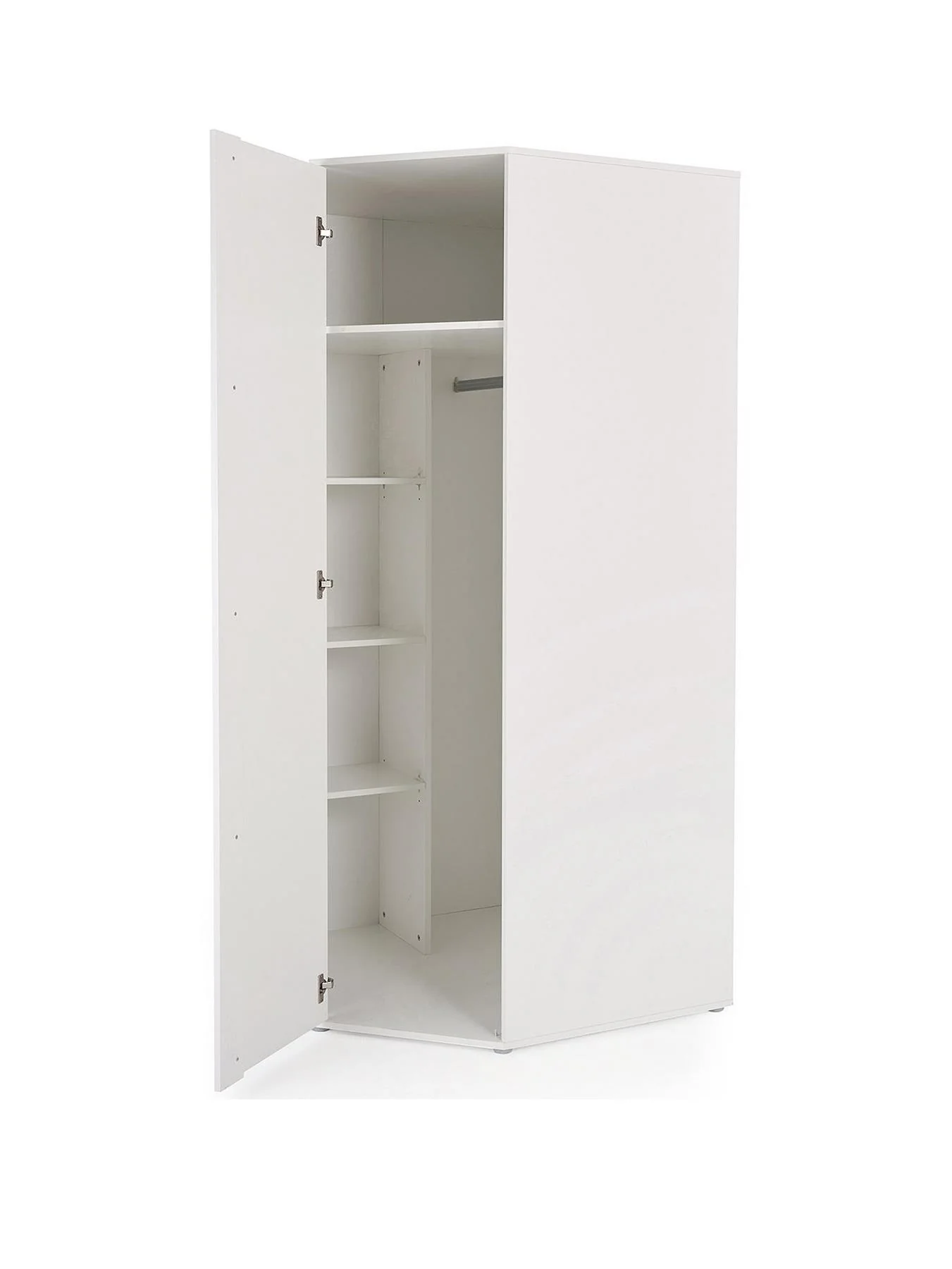 Lisson Corner Wardrobe White For Small Rooms Easy Assembly - Image 3