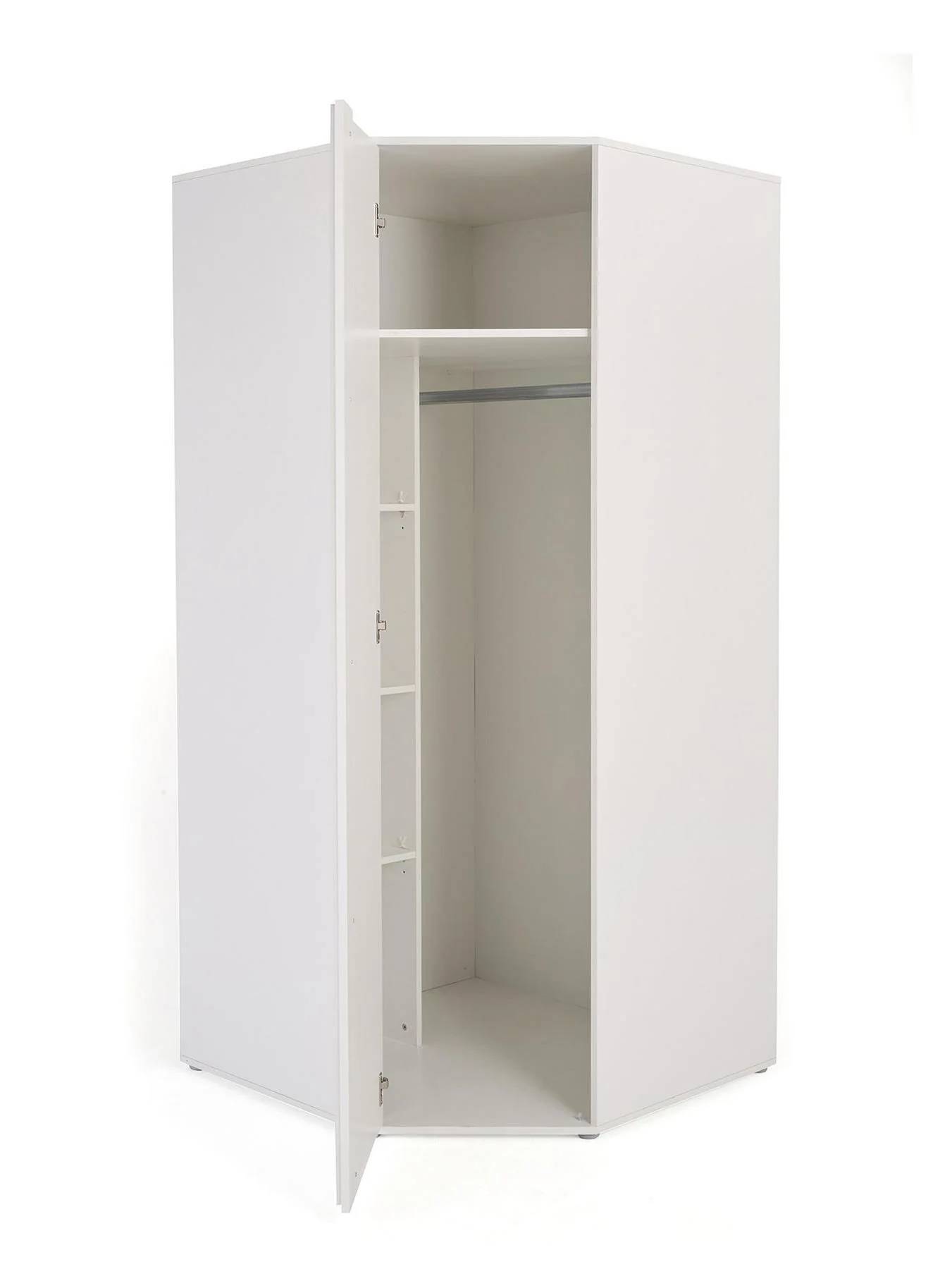 Lisson Corner Wardrobe White For Small Rooms Easy Assembly - Image 4