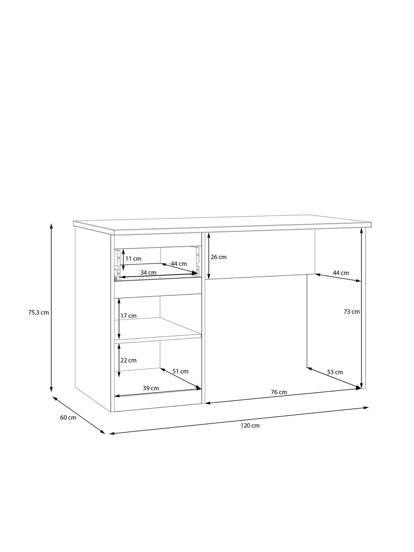Lisson Desk Oatmeal Modern Home Office Furniture Workspace - Image 7