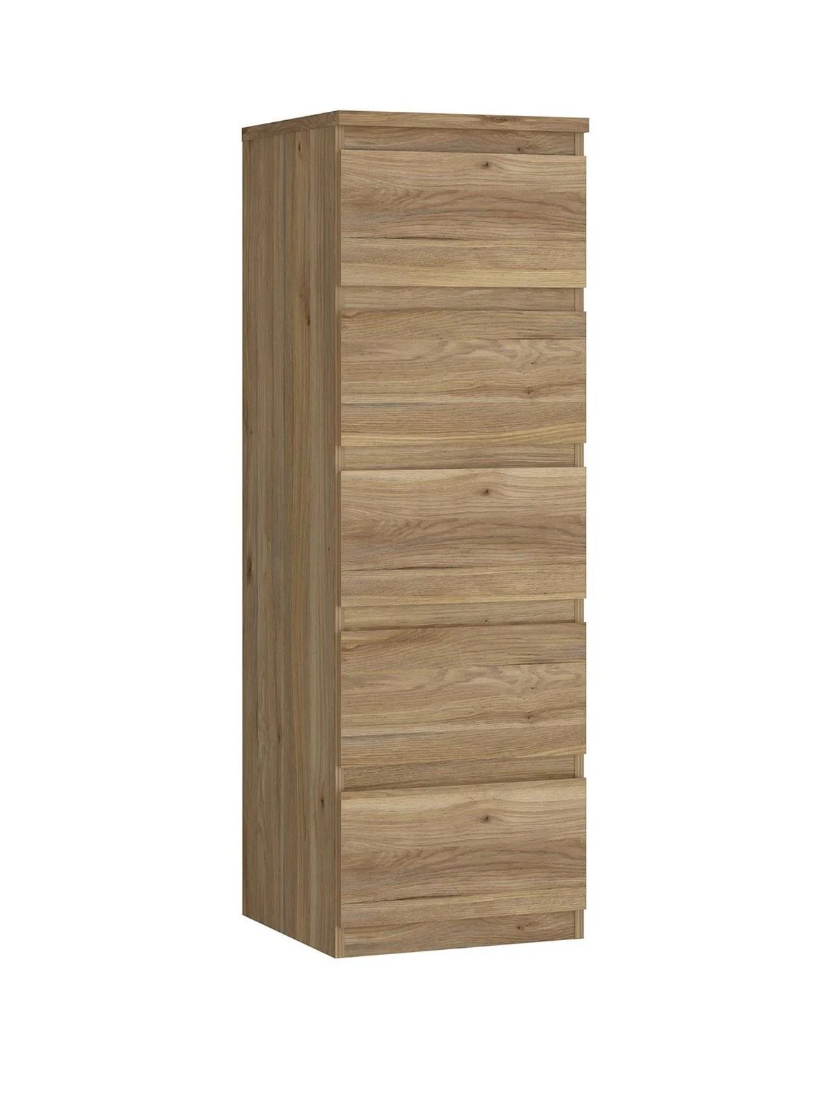 Lisson Narrow Chest of 5 Drawers New Oak Spacious and Stylish Bedroom Storage - Image 3