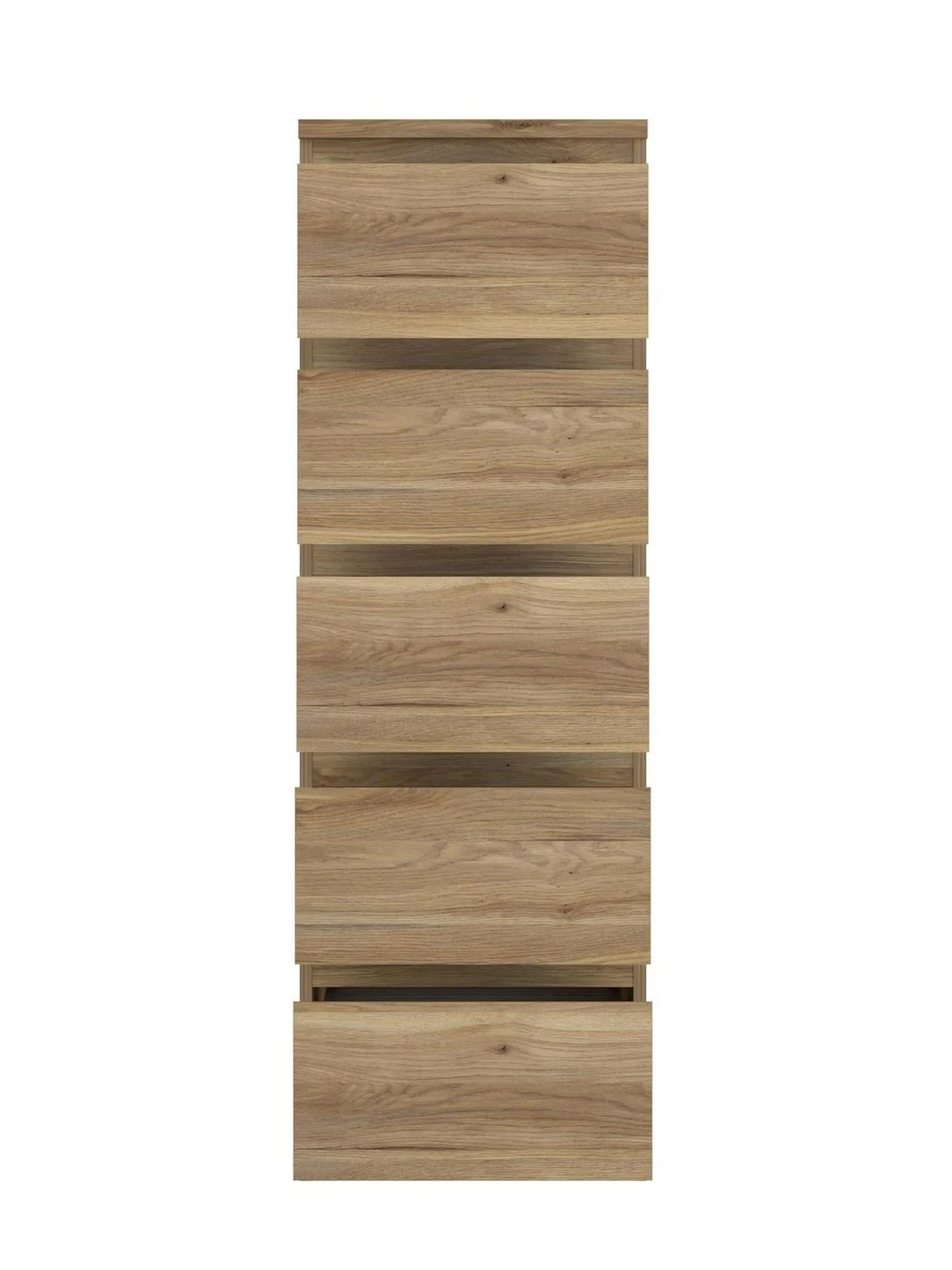 Lisson Narrow Chest of 5 Drawers New Oak Spacious and Stylish Bedroom Storage - Image 4