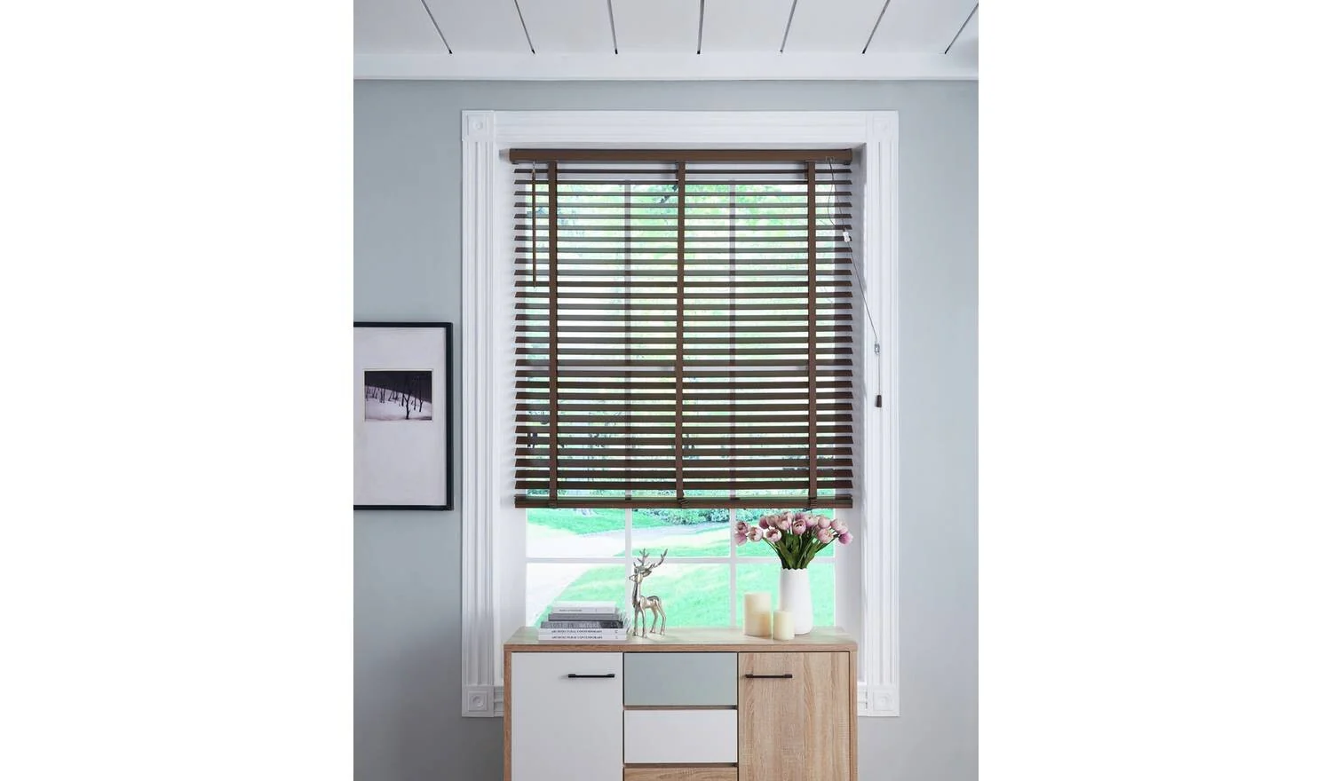 Little Black Book 50mm Venetian Blind Walnut 60x130cm Light Filtering Adjustable - Image 2