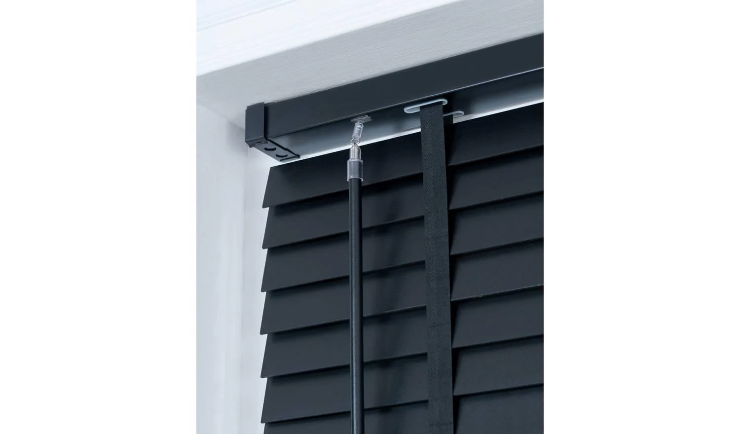 Little Black Book Basswood Black 50mm Venetian Blind 150x160cm Privacy UK - Image 2