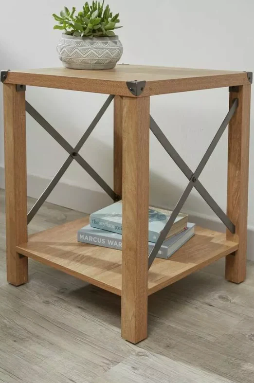 Lloyd Pascal Rustica Side Table Light Wood Rustic Living Room Furniture - Image 4