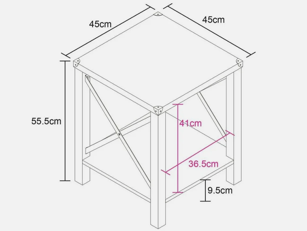 Lloyd Pascal Rustica Side Table Light Wood Rustic Living Room Furniture - Image 7