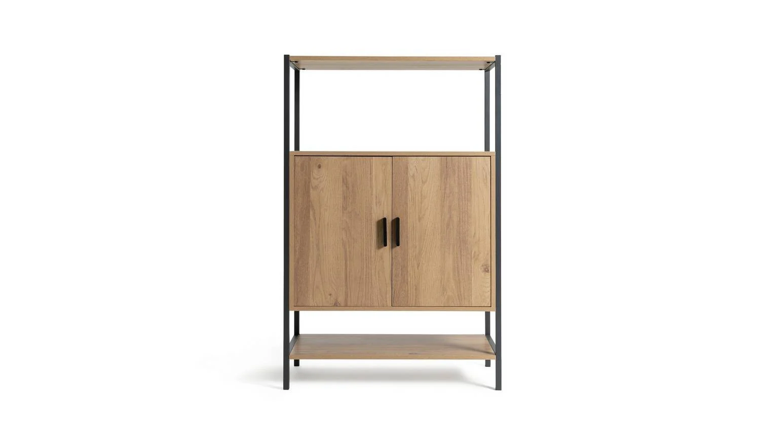 Loft Living 2 Door Cabinet Oak Industrial Storage Organiser Furniture - Image 4