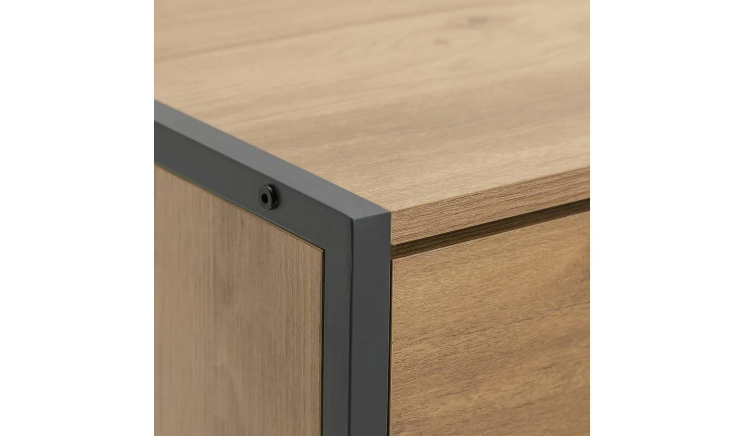 Loft Living 2 Drawer Swivel Office Desk - Oak - Image 4