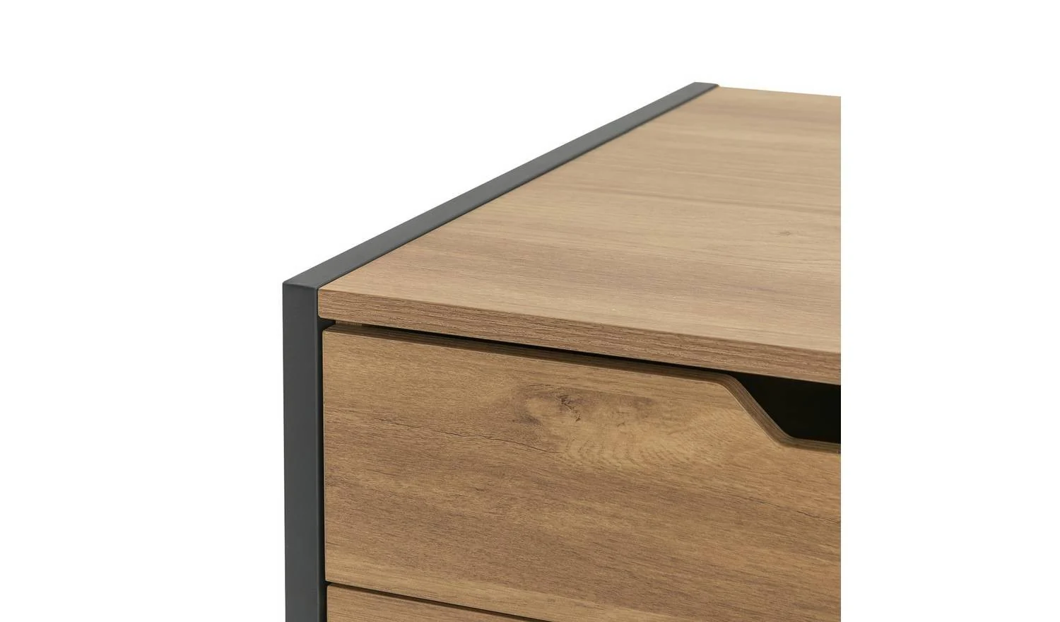 Loft Living 2 Drawer Swivel Office Desk - Oak - Image 5