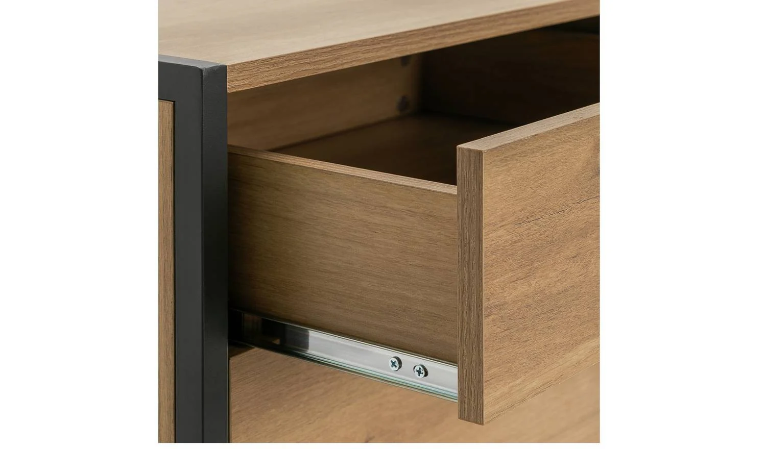 Loft Living 2 Drawer Swivel Office Desk - Oak - Image 7