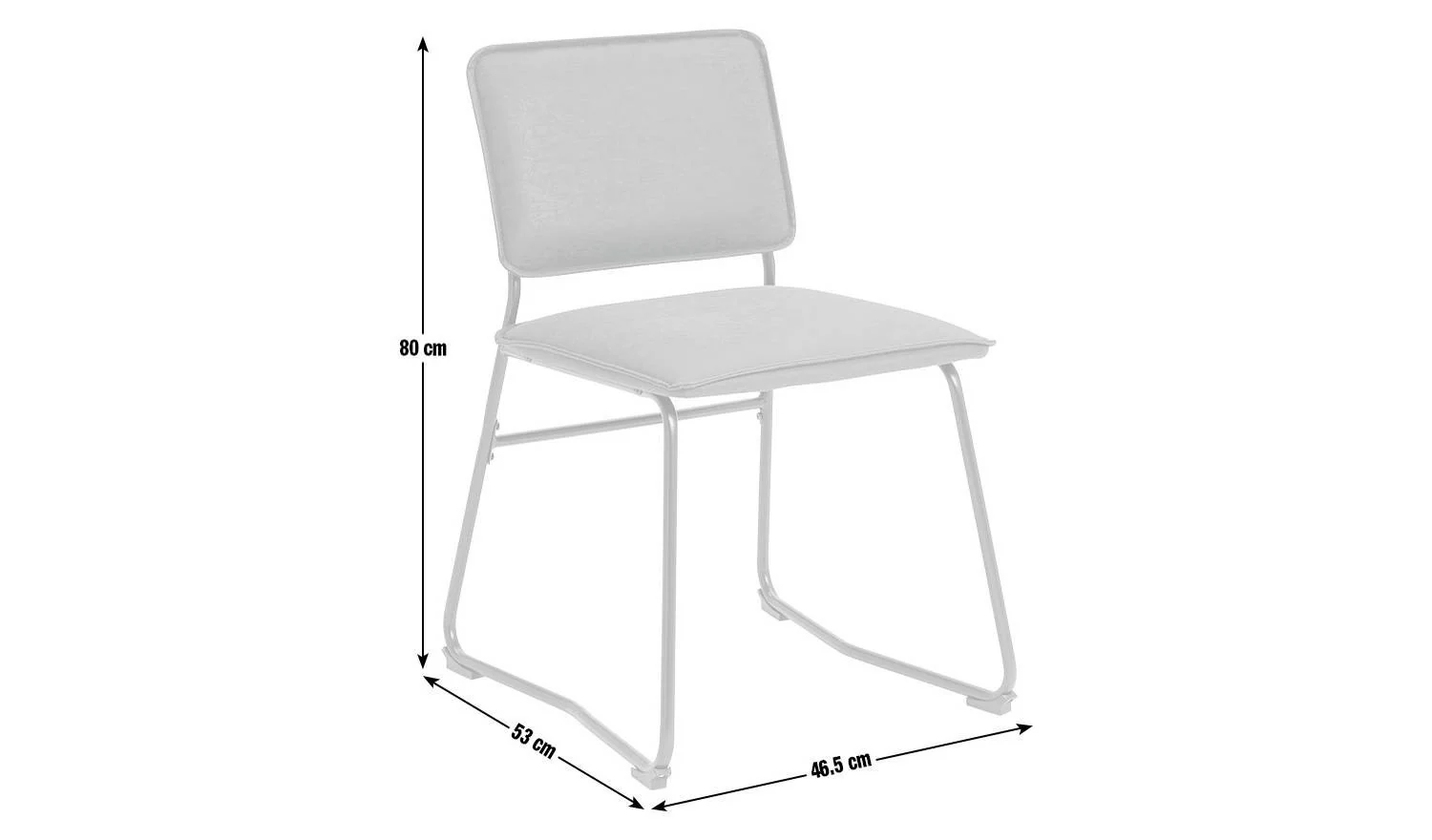 Loft Living Pair of Faux Leather Dining Chairs Black Modern Kitchen Set - Image 2