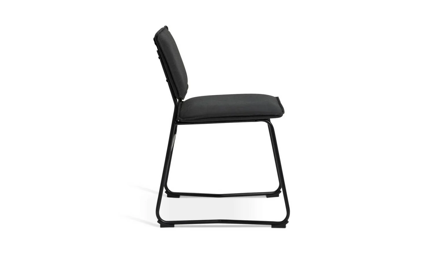 Loft Living Pair of Faux Leather Dining Chairs Black Modern Kitchen Set - Image 4